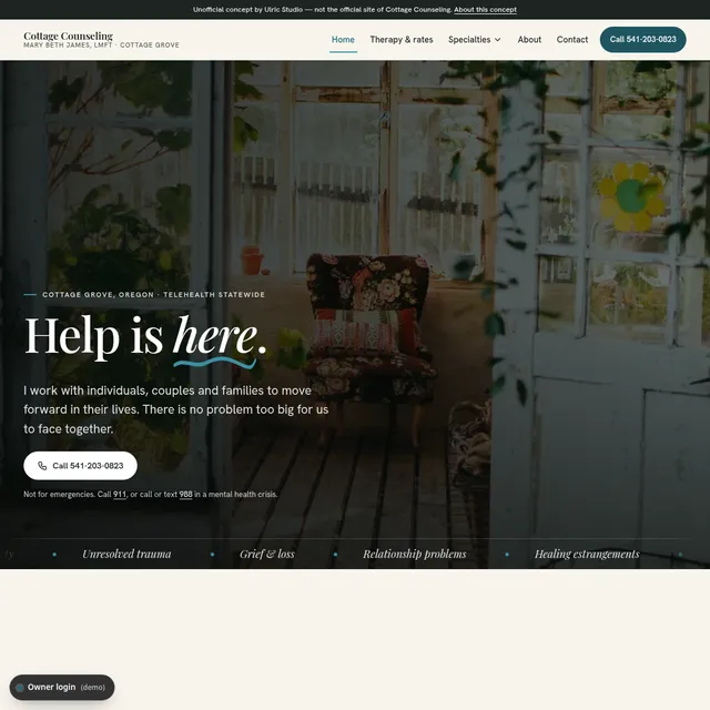 Cottage Counseling demo