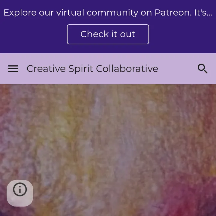 Top of creativespiritcollaborative.com on a phone, Oct 18, 2026