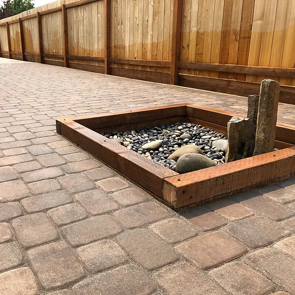 Patio with fire feature